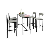 SoBuy Set 5 Pezzi Tavolo bar con 4 sedie alto mobile bar per casa L100xP45xA87 cm Stile Industriale (OGT14-HG)