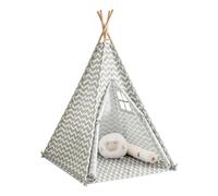 SoBuy OSS03 Tenda per bambini Tenda per porte e finestre per interni Tenda da gioco per bambini per la cameretta dei BAMBINI Bianco/Grigio 109x165x109 cm