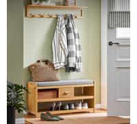 SoBuy Panca FSR75-N con scarpiera portaoggetti con 2 ripiani e cassetto Panca armadio con sedile carico capacità 180 kg