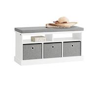 SoBuy Panca scarpiera Cassapanca da Interno Mobile Bagno Bianco FSR67-HG