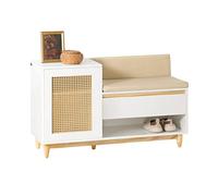 SoBuy Panca scarpiera con ante a reticolo 100x35x60cm per ingresso