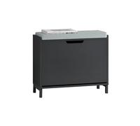 SoBuy Panca Scarpiera da Ingresso - Scarpiera Salvaspazio Slim in Legno, Panca Contenitore con 1 ribalte 2 ripiani, 113kg di Carico, Nero, L60xP24xA52 cm FSR151-K-SCH