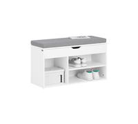 SoBuy Panca scarpiera legno Portascarpe salvaspazio Scarpiera Ingresso Cassapanca Contenitore da Interno con Seduta L80*P30*A48cm Bianco FSR45-HG