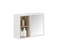 SoBuy Pensile bagno con specchio Mobile salvaspazio Armadietto bagno da parete Bianco 60x20x45cm BZR149-W