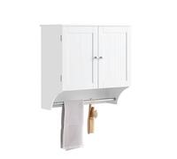 SoBuy Pensile Bagno Mobile Bagno Sospeso con Mensola, Design Salvaspazio, Regali Regolabili, 60x30x60 cm, per Bagni Piccoli e Cucine BZR84-W