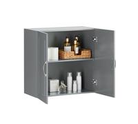 SoBuy Pensile Bagno Sospeso Mobiletto da Parete con Ripiano Regolabile e Anta Armadietto Salvaspazio per Bagno, Cucina o Lavanderia Grigio 60x30x60 cm FRG231-DG