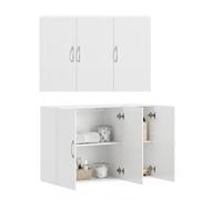 SoBuy Pensile Cucina Lungo Sospeso Bianco con 3 Ante e Ripiano Regolabile | Mobile Cucina, Mobile Pensile da Muro Salvaspazio in Legno 60x30x90 cm, Dispensa Moderna, FRG231-L-W