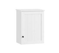 SoBuy Pensile da Bagno - Mobile da Bagno Sospeso con Anta e Ripiani Regolabili, Armadietto a Muro in Legno, per Cucina e Corridoio, Bianco, 40 x 52 x 23 cm, BZR19-W