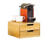 SoBuy Portacapsule compatibile con macchine da caffè, cassetto porta capsule in legno massello di bambù FRG82-N