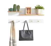 SoBuy Portachiavi Mobile Ingresso da Muro Appendiabiti Legno Attaccapanni da Muro Scaffale Murale Mensola Scaffale FHK21-WN