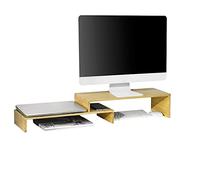 SoBuy Products Supporto Monitor pc da scrivania per 2 Monitors con Altezze Regolabili supporto monitor scrivania accessori scrivania BBF07-N