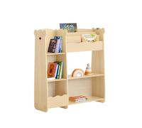 SoBuy Scaffale per bambini con 3 ripiani e 5 scomparti Aperti Scaffale Libreria per bambini Naturale 91x30x100cm KMB101-N