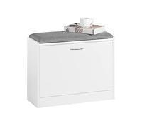 SoBuy Scarpiera Ingresso Panca Contenitore con Cuscino - Salvaspazio Slim da 60x24x47 cm - Cassapanca Porta Scarpe in Legno per Corridoio o Camera, Portata 120kg - FSR16-K-W