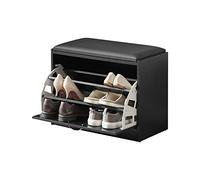 SoBuy Scarpiera Ingresso Panca Contenitore con Cuscino - Salvaspazio Slim da 60x30x47 cm - Cassapanca Porta Scarpe in Legno per Corridoio o Camera, Portata 120kg - FSR16-SCH
