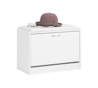 SoBuy Scarpiera Ingresso Panca Contenitore con Cuscino - Salvaspazio Slim da 60x30x48 cm - Cassapanca Porta Scarpe in Legno per Corridoio o Camera, Portata 120kg - FSR16-W