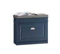 SoBuy Scarpiera Salvaspazio Slim con Seduta - Panca Scarpiera da Ingresso Contenitore in Legno, Mobile Ingresso per Scarpe, Regolabile, 60x24x52 cm, Blu, FSR82-K-B