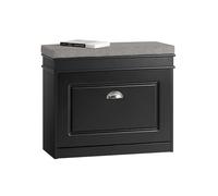 SoBuy Scarpiera Salvaspazio Slim con Seduta - Panca Scarpiera da Ingresso Contenitore in Legno, Mobile Ingresso per Scarpe, Regolabile, Nero L60*P24*A51 cm, FSR82-K-SCH