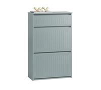 SoBuy Scarpiera Salvaspazio Slim Mobile Scarpiera Ingresso con 2 Ribalte e 4 Ripiani Regolabili - Ideale per Corridoi Stretti e Spazi Ridotti - Grigio, 61x25x100 cm, Facile Installazione FSR165-HG