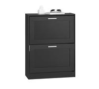 SoBuy Scarpiera Salvaspazio Slim Scarpiera Ingresso a 2 Ribalte - Design Compatto Moderno + Capacità 12 Paia + Adatta a Corridoi Stretti - Nero, 60x25x80cm FSR137-SCH