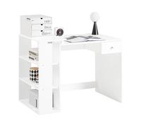 SoBuy® Scrivania,Porta PC,Tavolo per Computer,con cassetto e tre ripiani,bianco,FWT35-W,IT…