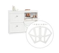 SoBuy SDA08-W 2 pz armadio Cerniere mobili Cerniera per scarpiera, Reggiseno in plastica bianca ca. 23x25 cm