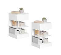 SoBuy Set 2 Comodini con cassetto e 2 ripiani 39x39x65 cm