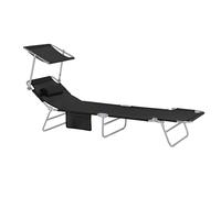 SoBuy Set 2 Lettini Giardino Pieghevoli con Parasole