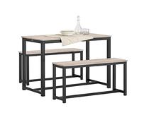 SoBuy Set 3 Pezzi Tavolo da Pranzo con 2 Panche Set Tavolo da Cucina Tavolo da Balcone OGT25-HN