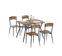 SoBuy Set 5 Pezzi Tavolo con 4 sedia Mobile Cucina Mobile Bar Set mobile sala da pranzo Marrone 110x76x70cm OGT49-F