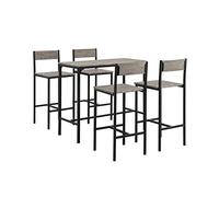SoBuy® Set 5 Pezzi Tavolo con 4 sedie Alto, Set di mobili da Balcone,OGT14
