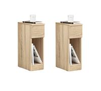 SoBuy Set da 2 comodini stretti 20 cm con cassetto, 20x35x60 cm