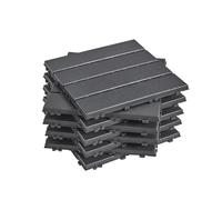Sobuy Set de 15 Piezas Suelo para Terraza Exterior, Suelo Composite Exterior Antideslizante Impermeable Suelo Terraza Jardin Piscina Gris 30.5x30.5x2 cm SDA14-HG