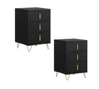 SoBuy set di 2 comodini con 3 cassetti salvaspazio 40x40x63cm camera