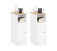 SoBuy set di 2 comodini stretti con 2 cassetti 20x35x60cm camera