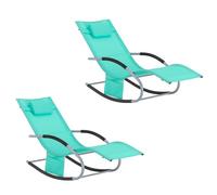 SoBuy Set di 2 Dondoli da Giardino con Cuscino 150×63×87cm, Portata 150kg