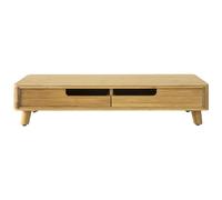 SoBuy Supporto Monitor pc da scrivania con 2 Organizzatore cassetti L56*P23*A12 cm, Legno Massiccio di bambù BBF06-N