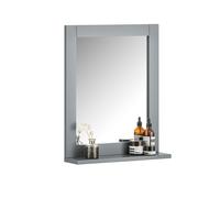 SoBuy Specchiera bagno con mensole grigio specchio L40A50P10 cm, FRG129-SG