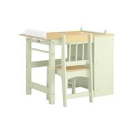SoBuy Tavolino Bambini con 1 Sedia, Set Tavolo e Sedie per Bambini Multiattività con 2 Ripiani, Tavolo Disegno e Gioco, Sedia Scrivania Cameretta Verde 80x50x66cm KMB60-GR