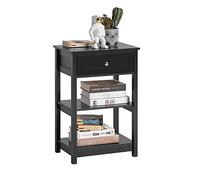 SoBuy® Tavolino da divano, tavolino da salotto o soggiorno, con cassetto,nero,FBT46-SCH,IT