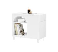 SoBuy Tavolino laterale con cassetto salvaspazio Tavolino da soggiorno Tavolino da salotto Bianco 70x35x60cm FBT135-W