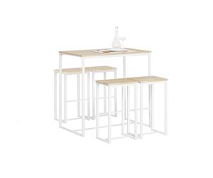 SoBuy Tavolo alto con 4 sgabelli, salvaspazio, 100x60x96cm, per cucina