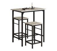 SoBuy Tavolo da Bar con 2 Sgabelli, salvaspazio & industrial, 80×87×50cm