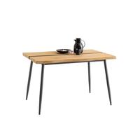 SoBuy Tavolo da Pranzo, Tavolo da Bistrò, Bancone da Cucina, Stile Vintage Nero-Naturale 120x78x75 cm FWT110-N