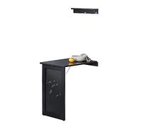 SoBuy Tavolo Pieghevole da Muro con Foglia Abbattibile Tavolo da Pranzo Allungabile con Lavagna Memo Tavolo Salvaspazio Pieghevole per Cucina, Ufficio e Piccoli Spazi Nero 50 x 75 x 76cm FWT20-SCH
