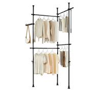 SoBuy Telescopic Appendiabiti da Terra, Robusto Stand Appendiabiti con Aste, Arm