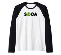 Soca Jamaica Jamaican Flag Reggae Music Maglia con Maniche Raglan