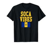 Soca Vibes Barbados Flag Colours Bajan Caribbean Carnival Maglietta