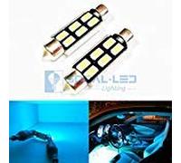 SoCal-LED 2X 4210 42mm Lampadine LED a Festone Canbus 6W Luce a Cupola Interna SMD 5730 ad Alta Potenza Luminosa, Luce Mappa, Blu Ghiaccio (Verde Acqua)