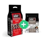 SoCal Weber 2 x 8 kg carbone bricchette & 1 pacchetto Weber Accendifuoco cubi (confezione da 22)