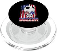 Soccer American Flag Skull Sunglass Patriotic 4th July PopSockets PopGrip per MagSafe